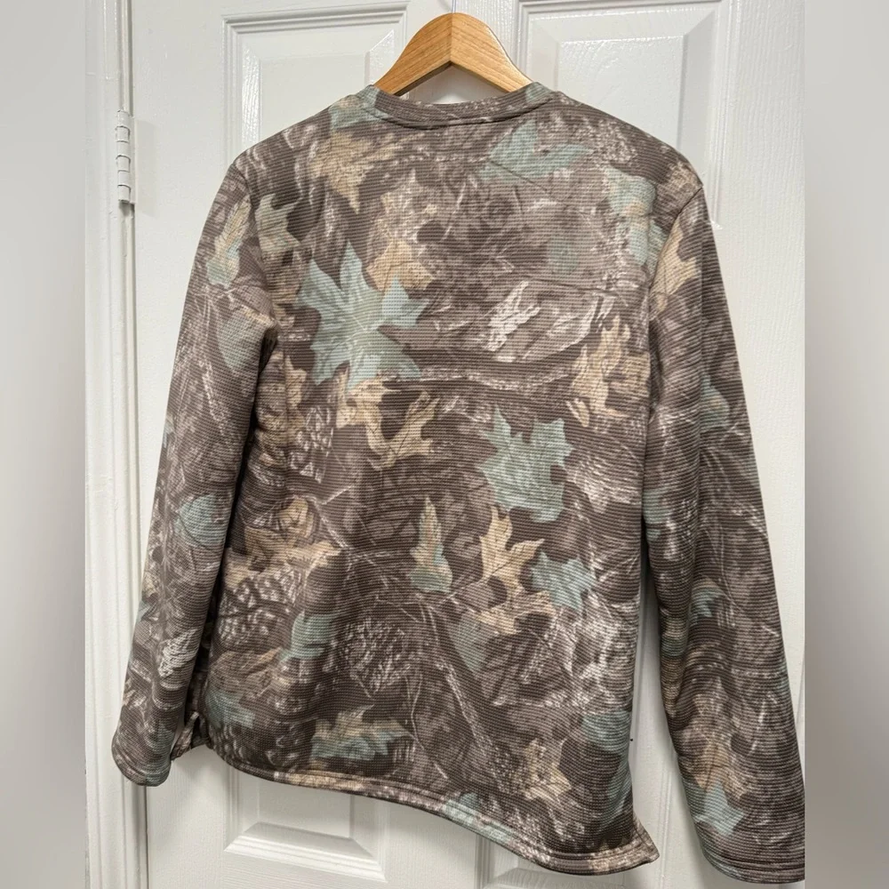 Camouflage Long Sleeve Henley Shirt - Full Fleece lined size Small NWT - Picture 7 of 7